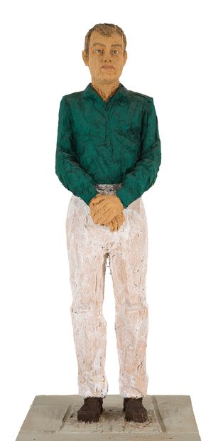 STEFAN BALKENHOL (NÉ EN 1957) Mann im grünen Hemd (man in green shirt), 2012 Bois...