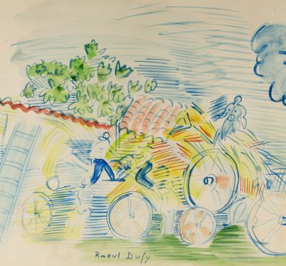 RAOUL DUFY (1877 - 1953) 
La batteuse

Aquarelle sur papier

Signée en bas au milieu

...