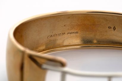CARTIER Bracelet orné d'un important motif « Cachemire » Émeraudes cabochons et diamants...