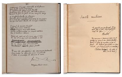 ELUARD Paul (1895-1952) Donner à voir and other poems. Autograph manuscript set,...