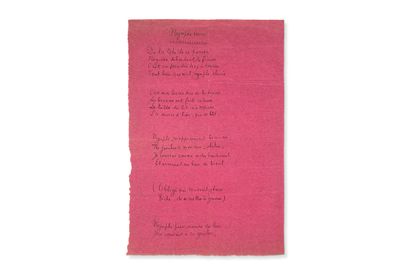 RADIGUET Raymond (1903-1923) Nymphe émue, poème autographe signé, 1921 ; 2 pages...