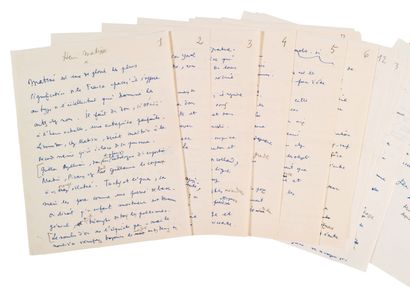 COCTEAU Jean (1889-1963) Henri Matisse, manuscrit autographe signé, Milly août 1949...