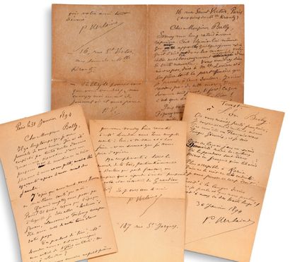 VERLAINE PAUL (1844-1896) Deux lettres autographes à Émile BALLY.
- Lettre autographe...