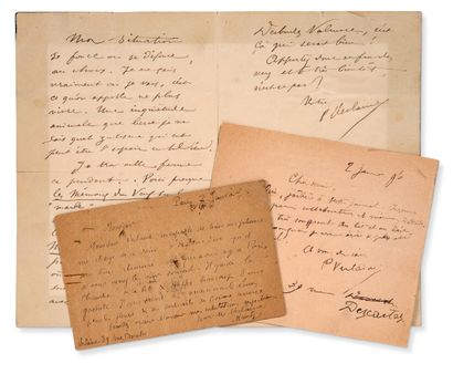 VERLAINE PAUL (1844-1896) Deux lettres autographes signées.
- Lettre autographe signée...