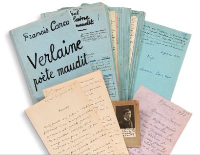 CARCO FRANCIS (1886-1958) Verlaine poète maudit, manuscrit autographe signé en 1939.
217...
