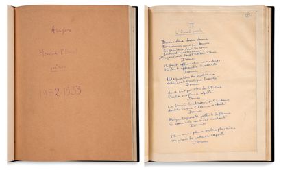 ARAGON Louis (1897-1982) Hourrah l'Oural, autograph handwritten poems from the first...