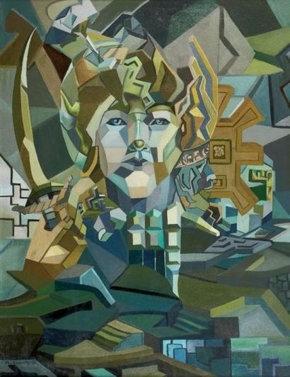 Mikhail F. ANDREENKO-NECHITALYO (1894-1982) Portrait de femme, 1974 Huile sur toile,...