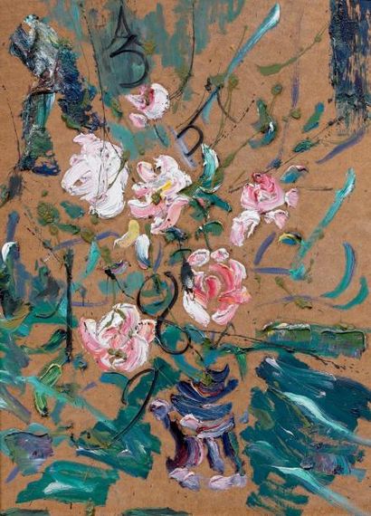 Anatoly ZVEREV (1931-1986) Fleurs, 1985 Huile sur isorel, signée, datée et titrée...