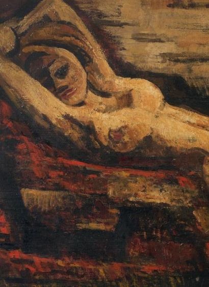 Marcel GROMAIRE (1892-1971) Nu couché, 1923 Huile sur toile, signée et datée en haut...