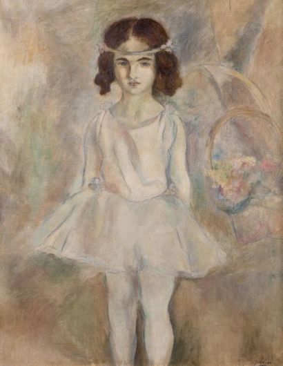 Jules PASCIN (1885-1930) Petite danseuse, vers 1927 Huile sur toile, signée en bas...