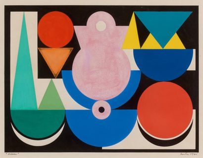 Auguste HERBIN (1882-1960) L'oiseau, 1946 Gouache sur papier, signée et datée en...