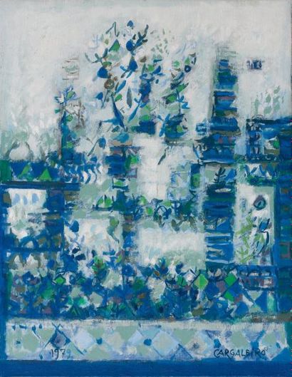 Manuel CARGALEIRO (né en 1927) Jardin d'hiver, 1979 Huile sur toile, signée en bas...