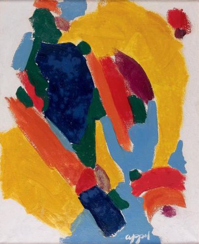 Karel APPEL (1921-2006) Composition multicolore Huile sur toile, signée en bas à...
