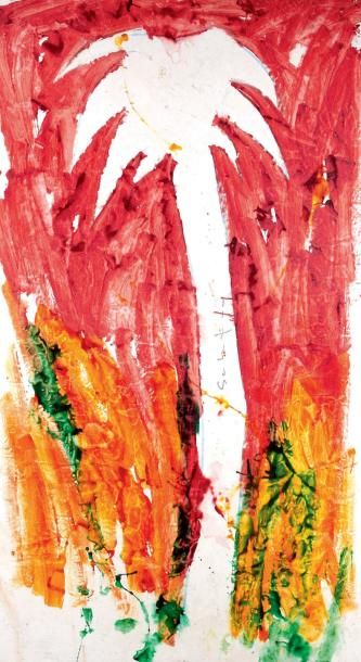 Mario SCHIFANO (1934-1998) Palmier Acrylique sur toile, signée sur le tronc au centre...