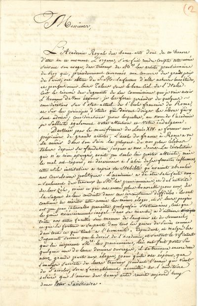 GIRODET-TRIOSON Anne-Louis (1767-1824). MANUSCRIT亲笔签名的 "Girodet-Trioson"，Rapport...