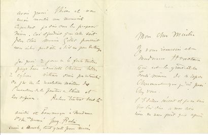 RODIN Auguste (1840-1917). L.A.S. "Aug. Rodin", [1911?], to Gabriel HANOTAUX; 2 pages...