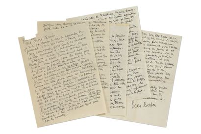 BOFA Gus (1883-1968). 2 L.A.S., [ca. 1935, to Lucienne FAVRE]; 2 and 3 pages in-4...