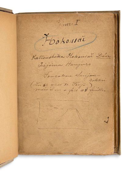 GONCOURT Edmond de (1822-1896). MANUSCRIT autographe, Notes japonaises. Hokousaï,...