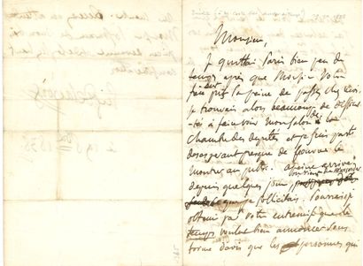 DELACROIX Eugène (1798-1863). L.A.S. «Eug. Delacroix», 19 octobre 1838, [à Raymond...