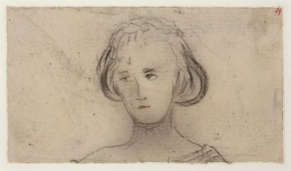 HUGO Victor (1802-1885). Portrait de jeune fille.
DESSIN à la mine de plomb et estompe....