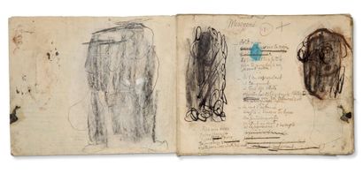 ROUAULT GEORGES (1871-1958). 24首诗的亲笔手稿，专辑编号2。Miserere; 长方形缝制的笔记本(14 x 17.8 cm)，有16页(18页)，黑色布套。
与Miserere项目有关的珍贵的诗歌笔记本，送给捷克作家和出版商Josef...