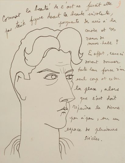 COCTEAU JEAN (1889-1963). The Mystery of Jean l'Oiseleur. Self-Portrait No. 9. [1924]....