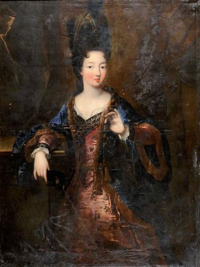Attribué à François de TROY (1645 - 1730) Portrait dit de Madame Raisin Toile 128...