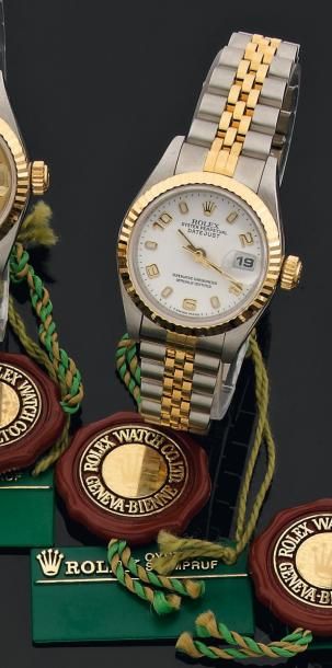 ROLEX "Oyster Perpetual DA TEJUST" Ref. 69173 Montre bracelet en or jaune et acier,...