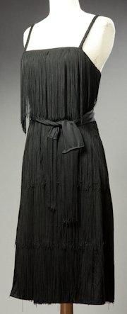 null Ensemble robe style 1930 et son écharpe en gersey noir T 36/38