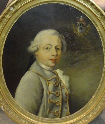 Ecole française de la fin du XVIIIème Portrait présumé de Monsieur de Marenches,...