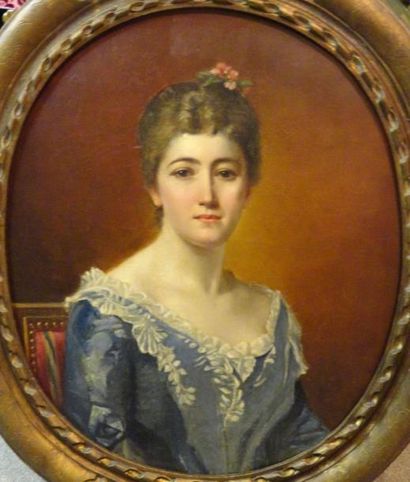 Ecole française du XIXème Portrait de Madame de Marenches, née Léonide Champanhet...