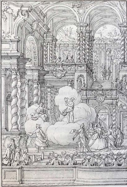 FRANCESCO BATTAGLIOLI MODÈNE, 1714 - VENISE, VERS 1796 
Vue d'une scène de l'opéra...