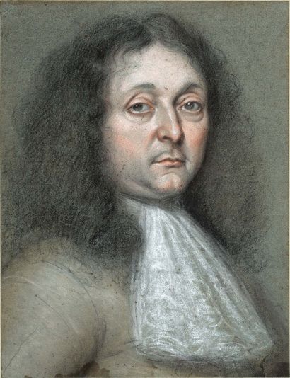 ÉCOLE FRANÇAISE DU XVIIe SIÈCLE ENTOURAGE DE ROBERT NANTEUIL 
Portrait d' homme

Pastel...