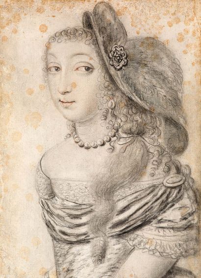 Ecole FRANCAISE du XVIIe siècle Suiveur de Claude DERUET 
Portrait of a lady

Black...