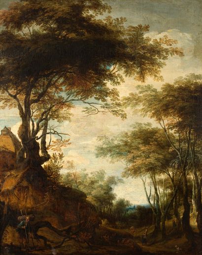 JAN WILDENS ANVERS, 1584/1586 - 1653 
Animated Landscape

Oil on canvas

Signed and...