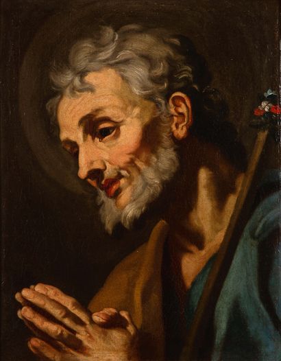 ATTRIBUÉ À GASPARE TRAVERSI NAPLES, 1722 - 1770, ROME 
圣约瑟夫在祈祷

布面油画

47,5 x 37 ...