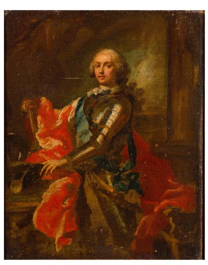 ATTRIBUÉ À CARLE VAN LOO NICE, 1705 - 1765, PARIS 
Study for a presumed portrait...