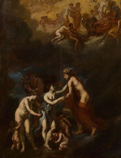 CAREL VAN SAVOY ANVERS, 1620/21 - 1665, AMSTERDAM 
Mythologic scene

Oil on panel

Signed...