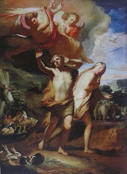 ATTRIBUÉ À MATHIEU ELIAS PEENE, 1658 - 1741, DUNKERQUE 
教会赶走异端的寓意

布面油画

237 x 152...