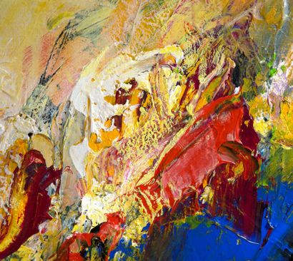 WANG YANCHENG (né en 1960) 
Automne rouge sur la forêt,2004

Huile sur toile, signée...
