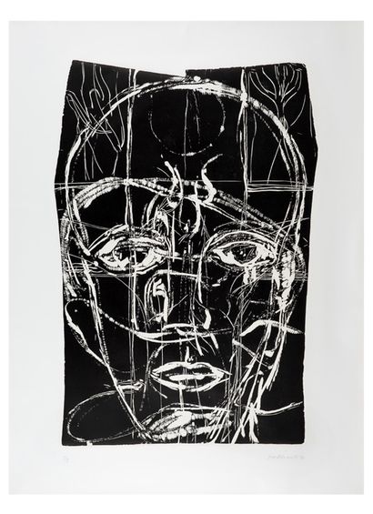 JOSEF MÜLLER (né en 1955) 
无题》，1989-1990

盒装12幅木刻画，左下角有编号5/9，右下角有签名

200 x 150厘米...