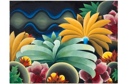 Willy ARACTINGI (1930-2003) 
神奇的丛林》，1986年

布面油画，背面有签名、日期和标题

89 x 116 cm

35 3/64...