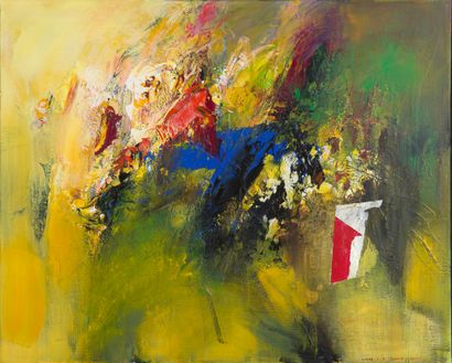 WANG YANCHENG (né en 1960) 
Automne rouge sur la forêt,2004

Oil on canvas, signed...