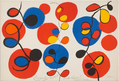 Alexander CALDER (1898-1976) 
多种颜色

纸上石版画，在底部中央有签名和奉献。在中心位置有一幅铅笔画。

75 x 110厘米

29...