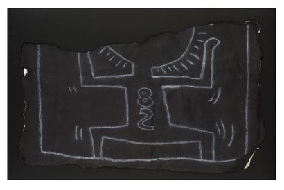 Keith Haring (1958-1990) 
Subway Drawing, 1982 ?

Craie sur papier noir

44 x 70...