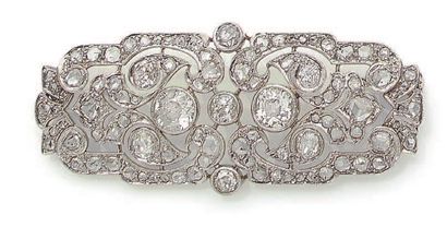 null 
BROOCH "DIAMONDS

Antique and rose-cut diamonds

Platinum (850) and 18k gold...