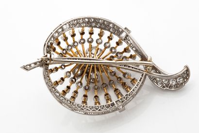 CARTIER 
BROOCH "DIAMONDS 

Round brilliant and old cut diamonds, baguette diamonds...