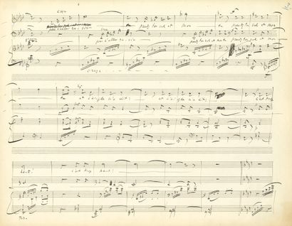 DELIBES Léo (1836-1891) MANUSCRIT MUSICAL autographe signé « L.D. », Les Trois Oiseaux.
Duo...
