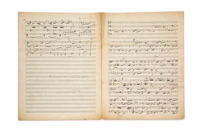 RAVEL Maurice (1875-1937) MANUSCRIT MUSICAL autographe, [Fugue] ; 3 pages et demie...