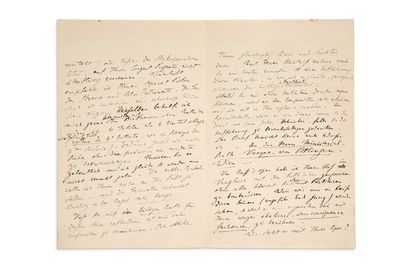 LISZT Franz (1811-1886) L.A.S. "F.李斯特"，威玛1853年3月6日，[致古斯塔夫-施密特]；4页8开，写满了密密麻麻的字迹；德语。
关于如何指挥柏辽兹的《罗密欧与朱丽叶》以及魏玛的瓦格纳周的长信建议。
[古斯塔夫-施密特（Gustav...